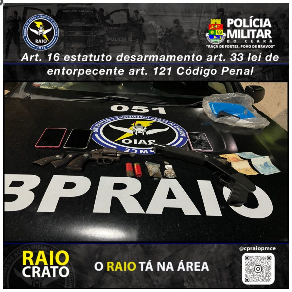 Homicídio na Vila Alta, no Crato, termina com prisão em flagrante e apreensão de armas e drogas 4 IMG 20250502 WA0002